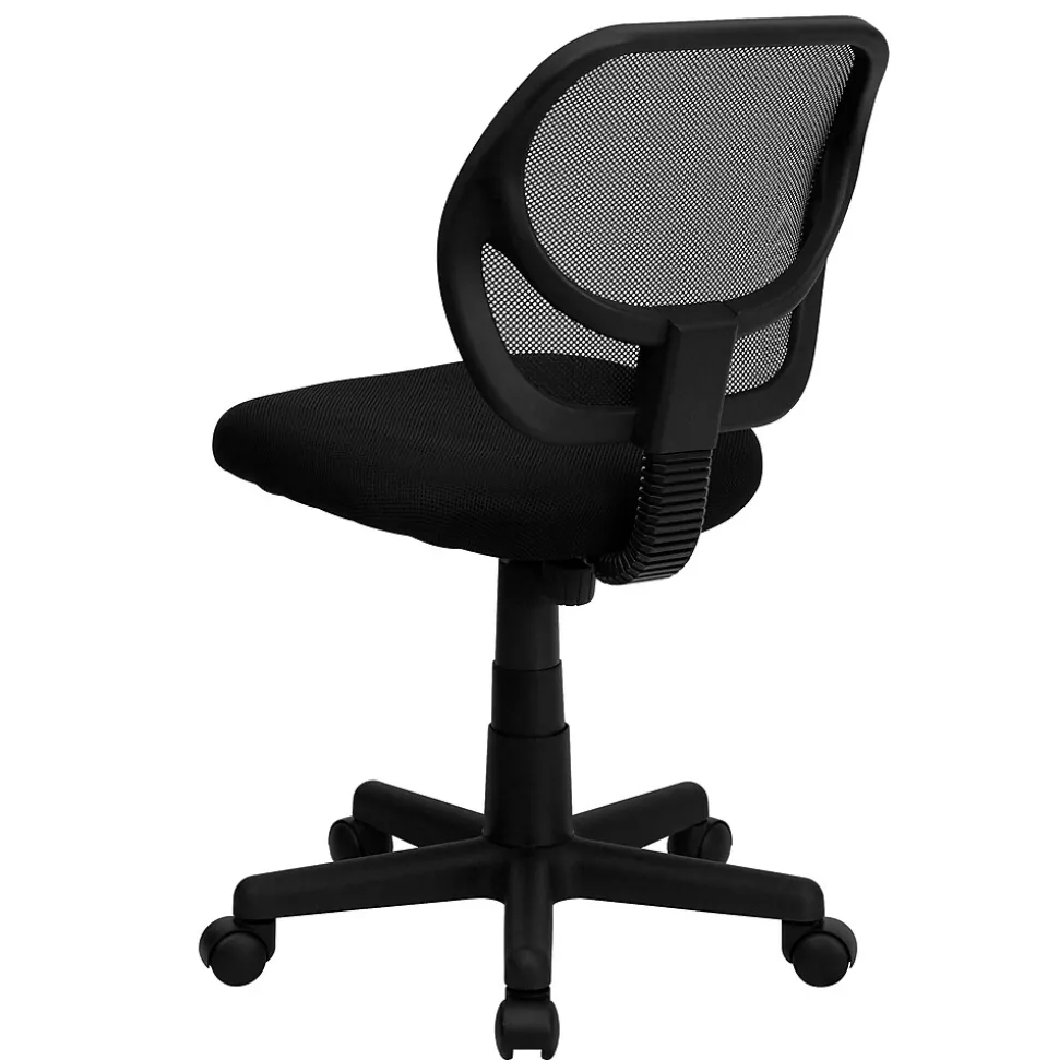Flash Furniture Neri Armless Ergonomic Mesh Swivel Low Back Task Office Chair, Black (WA3074BK)