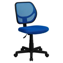 Flash Furniture Neri Armless Ergonomic Mesh Swivel Low Back Task Office Chair, Blue (WA3074BL)
