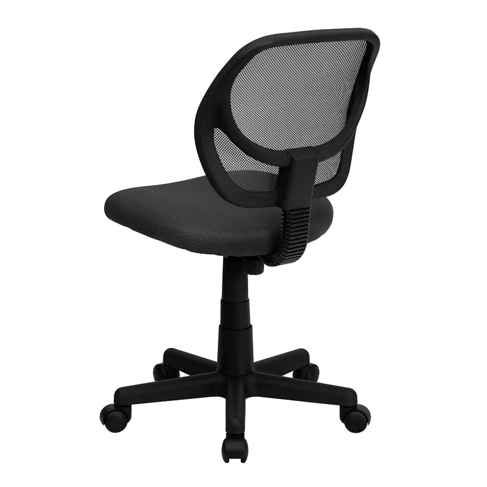 Flash Furniture Neri Armless Ergonomic Mesh Swivel Low Back Task Office Chair, Gray (WA3074GY)