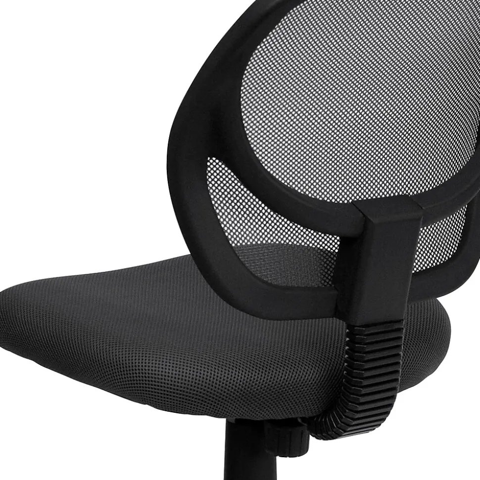 Flash Furniture Neri Armless Ergonomic Mesh Swivel Low Back Task Office Chair, Gray (WA3074GY)