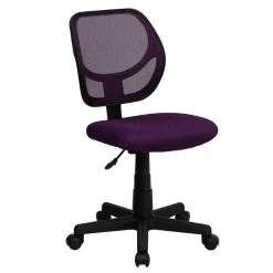 Flash Furniture Neri Armless Ergonomic Mesh Swivel Low Back Task Office Chair, Purple (WA3074PUR)