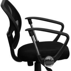 Flash Furniture Neri Ergonomic Mesh Swivel Low Back Task Office Chair, Black (WA3074BKARM)