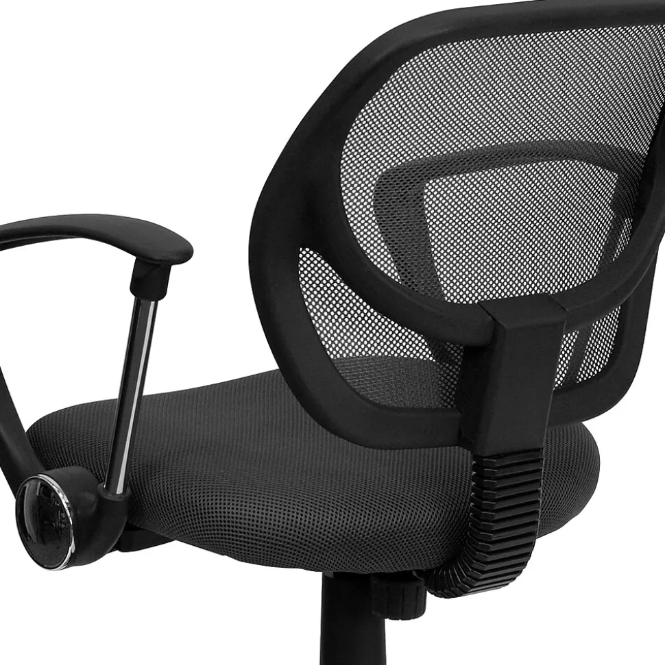 Flash Furniture Neri Ergonomic Mesh Swivel Low Back Task Office Chair, Gray (WA3074GYARM)