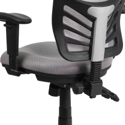 Flash Furniture Nicholas Ergonomic Mesh Swivel Mid-Back Multifunction Executive Office Chair, Gray (HL0001GY)