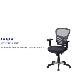 Flash Furniture Nicholas Ergonomic Mesh Swivel Mid-Back Multifunction Executive Office Chair, Dark Gray (HL0001DKGY)