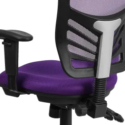 Flash Furniture Nicholas Ergonomic Mesh Swivel Mid-Back Multifunction Executive Office Chair, Purple (HL0001PUR)