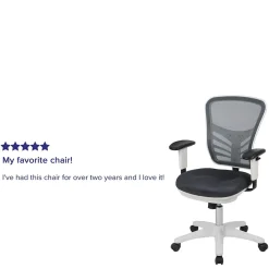 Flash Furniture Nicholas Ergonomic Mesh Swivel Multifunction Executive Office Chair, Dark Gray/White Frame (HL0001WHDKGY)