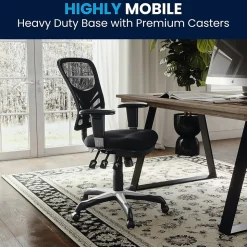 Flash Furniture Nicholas Ergonomic Mesh Swivel Mid-Back Multifunction Executive Office Chair, Black (HL0001)