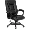 Flash Furniture Oma Ergonomic LeatherSoft Swivel High Back Executive Office Chair, Black (GO7194BBK)