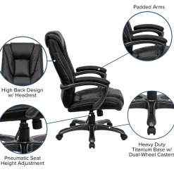 Flash Furniture Oma Ergonomic LeatherSoft Swivel High Back Executive Office Chair, Black (GO7194BBK)