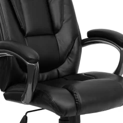 Flash Furniture Oma Ergonomic LeatherSoft Swivel High Back Executive Office Chair, Black (GO7194BBK)