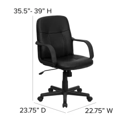 Flash Furniture Paulson Vinyl Swivel Mid-Back Executive Office Chair, Black (H8020)