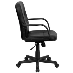 Flash Furniture Paulson Vinyl Swivel Mid-Back Executive Office Chair, Black (H8020)