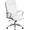 Flash Furniture Rebecca LeatherSoft Swivel High Back Executive Office Chair, White (GO2192WH)