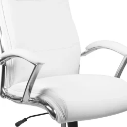 Flash Furniture Rebecca LeatherSoft Swivel High Back Executive Office Chair, White (GO2192WH)