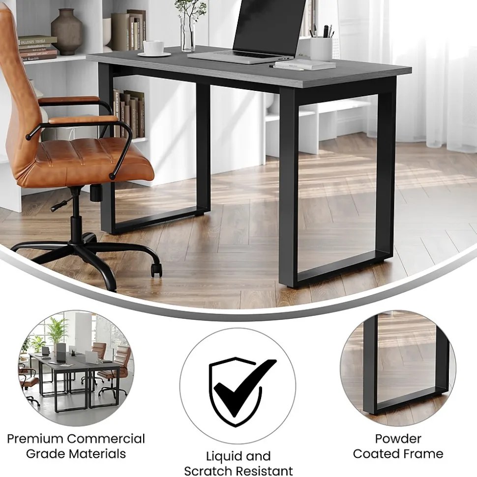 Flash Furniture Redmond 48"W x 24"D Conference Table, Laminate, Gray Oak (MTM4824LTGRYUBF)