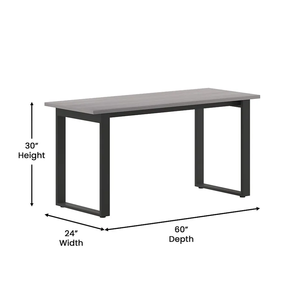 Flash Furniture Redmond 60"W x 24"D Conference Table, Laminate, Gray Oak (MTM6024LTGRYUBF)