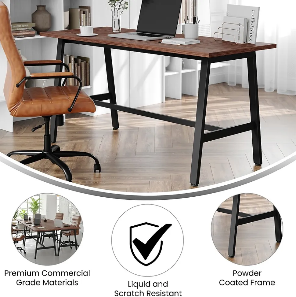 Flash Furniture Redmond 60"W x 24"D Conference Table, Laminate, Walnut (MTM6024WLTABF)