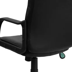 Flash Furniture Rider LeatherSoft Swivel Mid-Back Task Office Chair, Black (GO228SBKLEA)