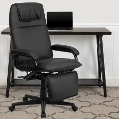 Flash Furniture Robert Ergonomic LeatherSoft Swivel High Back Executive Reclining Office Chair, Black (BT70172BK)