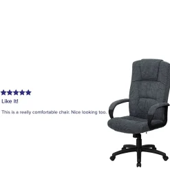 Flash Furniture Rochelle Fabric Swivel High Back Executive Office Chair, Gray (BT9022BK)