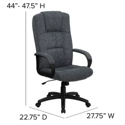 Flash Furniture Rochelle Fabric Swivel High Back Executive Office Chair, Gray (BT9022BK)