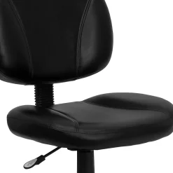 Flash Furniture Ronald Armless Ergonomic LeatherSoft Swivel Mid-Back Task Office Chair, Black (BT688BK)