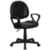 Flash Furniture Ronald Ergonomic LeatherSoft Swivel Mid-Back Task Office Chair, Black (BT688BKA)