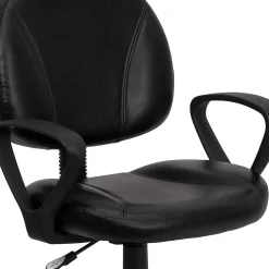 Flash Furniture Ronald Ergonomic LeatherSoft Swivel Mid-Back Task Office Chair, Black (BT688BKA)