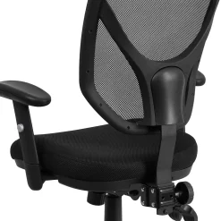 Flash Furniture Sam Ergonomic Mesh Swivel Mid-Back Multifunction Task Office Chair, Black (GOWY89)