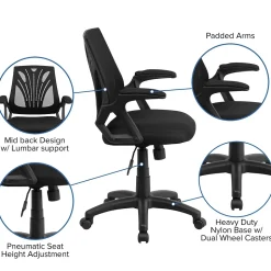 Flash Furniture Sam Ergonomic Mesh Swivel Mid-Back Task Office Chair, Black (GOWY82)