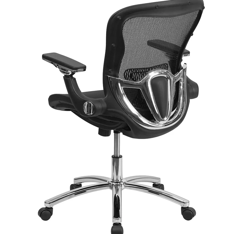 Flash Furniture Sam Ergonomic Mesh Swivel Mid-Back Executive Office Chair, Transparent Black (GOWY87)