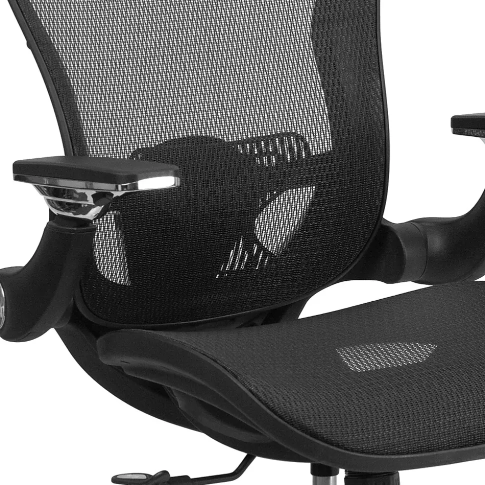 Flash Furniture Sam Ergonomic Mesh Swivel Mid-Back Executive Office Chair, Transparent Black (GOWY87)