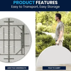 Flash Furniture Scarborough Folding Table, 60.5