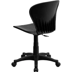 Flash Furniture Sorho Armless Plastic Swivel Mid-Back Task Office Chair, Black (RUTA103BK)