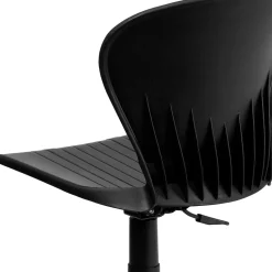 Flash Furniture Sorho Armless Plastic Swivel Mid-Back Task Office Chair, Black (RUTA103BK)