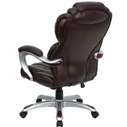 Flash Furniture Stella Ergonomic LeatherSoft Swivel High Back Executive Office Chair, Brown (GO901BN)