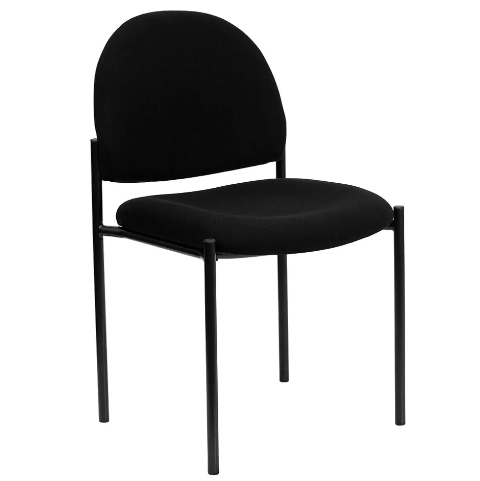 Flash Furniture Tania Fabric Stackable Side Reception Chair, Black (BT5151BK)