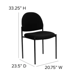 Flash Furniture Tania Fabric Stackable Side Reception Chair, Black (BT5151BK)