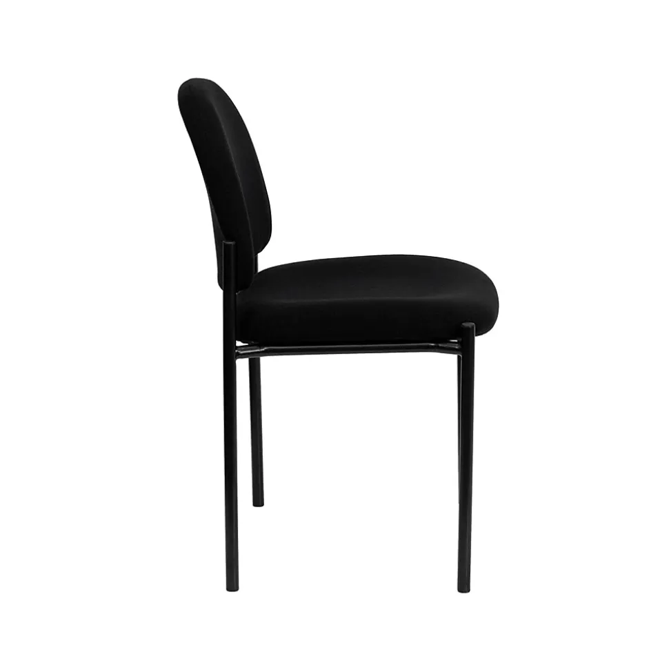 Flash Furniture Tania Fabric Stackable Side Reception Chair, Black (BT5151BK)