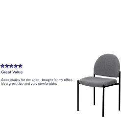 Flash Furniture Tania Fabric Stackable Side Reception Chair, Gray (BT5151GY)