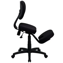 Flash Furniture Tatum Armless Ergonomic Fabric Mobile Kneeling Posture Task Office Chair, Black (WL1430)