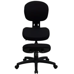 Flash Furniture Tatum Armless Ergonomic Fabric Mobile Kneeling Posture Task Office Chair, Black (WL1430)