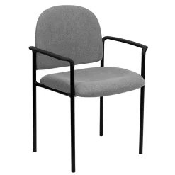 Flash Furniture Tiffany Fabric Stackable Side Reception Chair with Arms, Gray (BT5161GY)