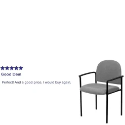 Flash Furniture Tiffany Fabric Stackable Side Reception Chair with Arms, Gray (BT5161GY)