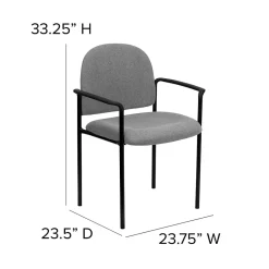 Flash Furniture Tiffany Fabric Stackable Side Reception Chair with Arms, Gray (BT5161GY)