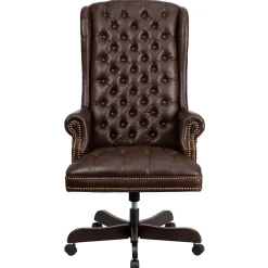 Flash Furniture Turner Ergonomic LeatherSoft Swivel High Back Fully Tufted Executive Office Chair, Brown (CI360BRN)