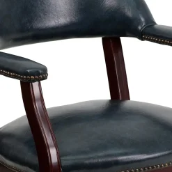 Flash Furniture Vinyl Mid Back Luxurious Conference Chair With Casters, Blue