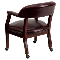 Flash Furniture Vinyl Mid Back Luxurious Conference Chair With Casters, Oxblood