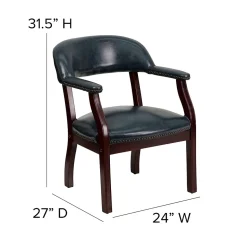 Flash Furniture Vinyl Mid Back Luxurious Conference Chair, Navy